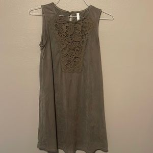 Olive green faux suede dress by Xhilaration